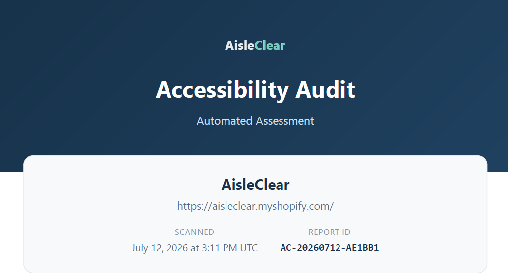 A real AisleClear report — see exactly what you'll get